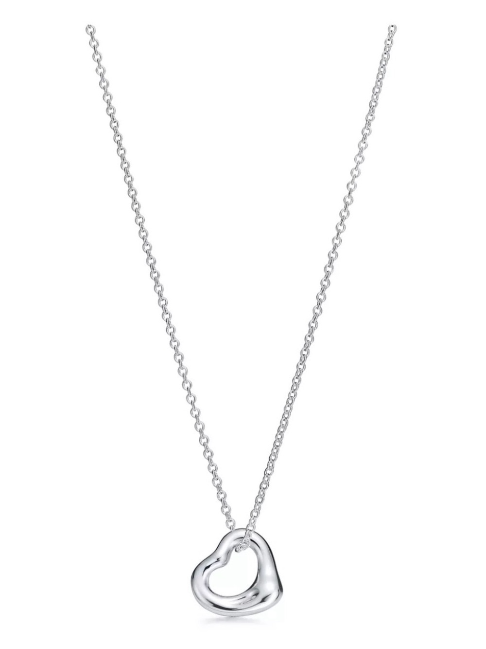 Tiffany & Co Elsa Peretti Open Heart Necklace 925 Sterling Silver